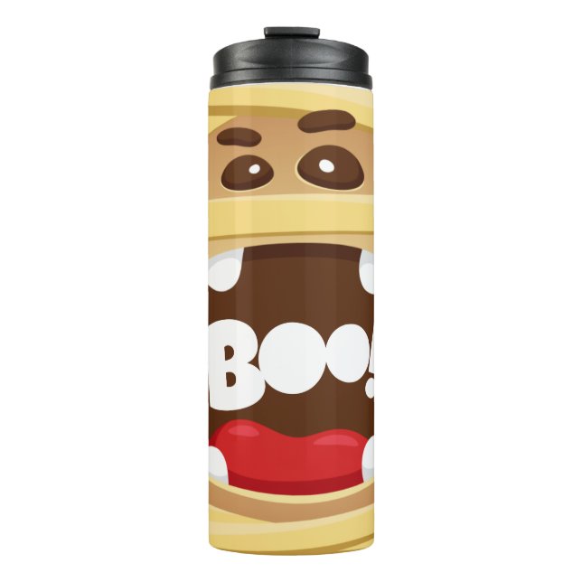 Funny Scary Boo Mummy Halloween  Thermal Tumbler (Front)