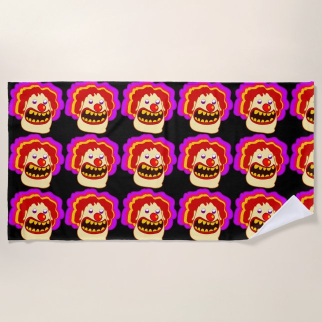 FUNNY SCARY CLOWN Beach Towels (Front)