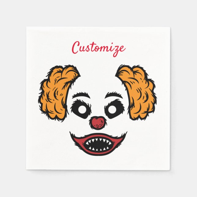 Funny Scary Clown Thunder_Cove Napkin (Front)