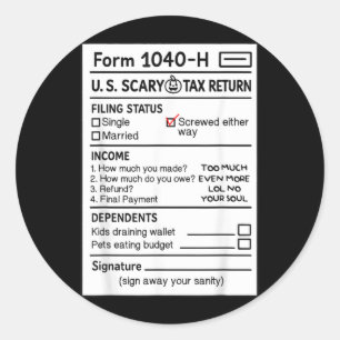 Funny Scary Costume Halloween Gag Humour Pun Joke Classic Round Sticker