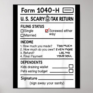 Funny Scary Costume Halloween Gag Humour Pun Joke Poster