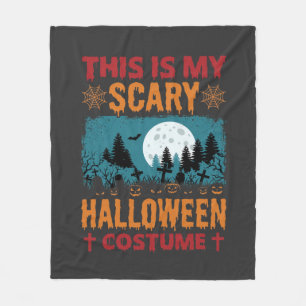 Funny Scary Halloween Costume Graveyard Moon Graph Fleece Blanket