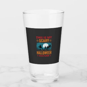 Funny Scary Halloween Costume Graveyard Moon Graph Glass