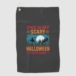 Funny Scary Halloween Costume Graveyard Moon Graph Golf Towel