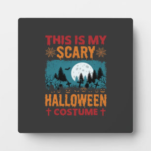 Funny Scary Halloween Costume Graveyard Moon Graph Plaque
