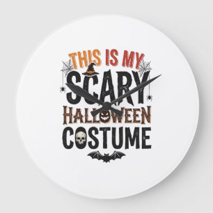 Funny Scary Halloween Costume Vintage Shirt Design Large Clock