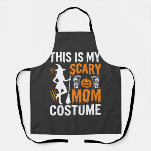 Funny Scary Mum Costume Halloween Witch Apron