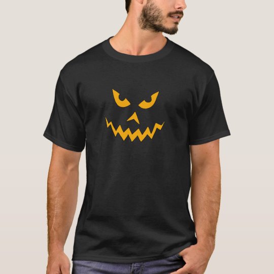Funny Scary Pumpkin Face Cartoon for Halloween T-Shirt
