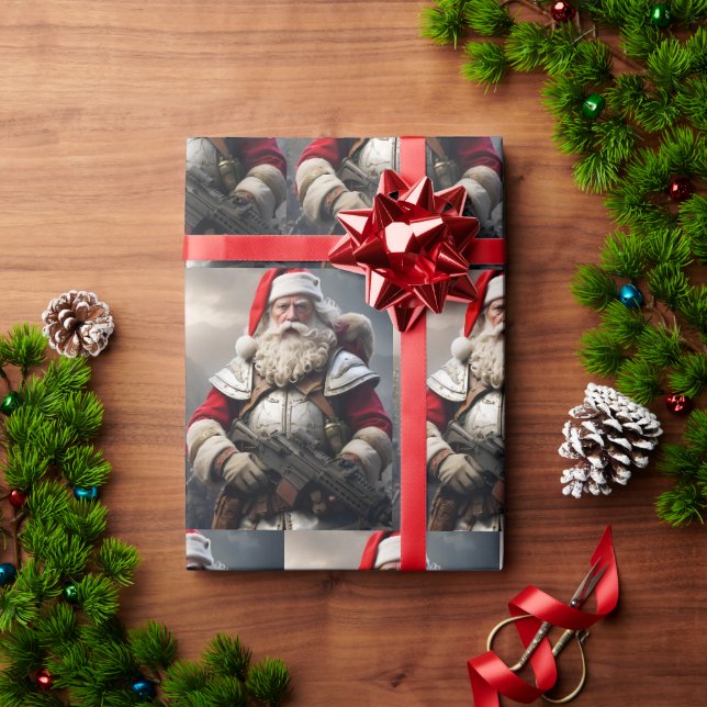 Funny Scary Santa Naughty List Wrapping Paper (Holiday Gift)