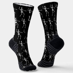 Funny Scary Skeleton Pattern Happy Halloween Socks