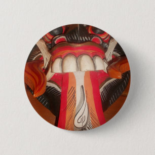 Funny Scary Weird Tongue  Asian Halloween Amazing 6 Cm Round Badge