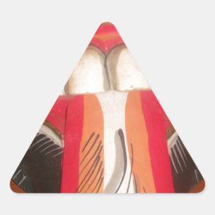 Funny Scary Weird Tongue  Asian Halloween Amazing  Triangle Sticker