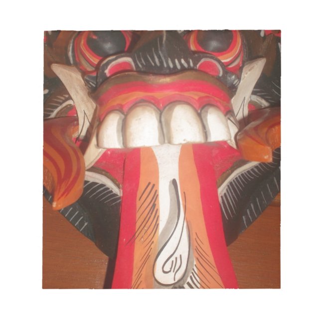 Funny Scary Weird Tongue Halloween Mask Notepad (Front)