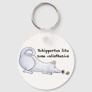 Funny Schipperke Dog Cartoon Key Ring