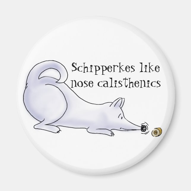 Funny Schipperke Dog Cartoon Magnet (Front)