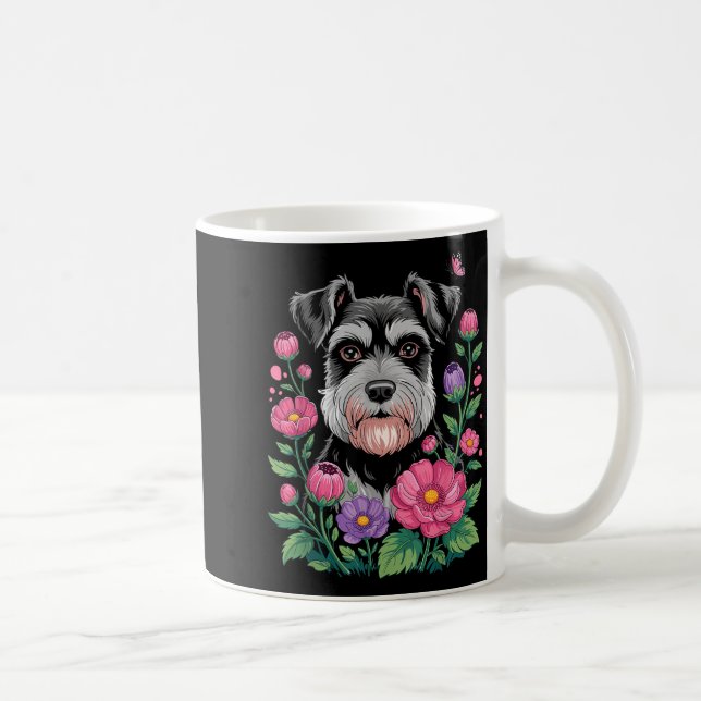 Funny Schnauzer Art For Women Schnauzer Dog Lover  Coffee Mug (Right)