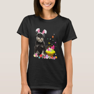 Funny Schnauzer Bunny Easter Day Dog T-Shirt