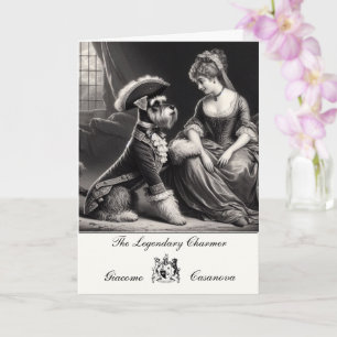 Funny Schnauzer Casanova Folded Greeting Card
