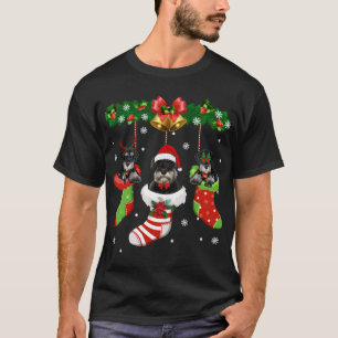 Funny Schnauzer Christmas Tree Socks Dog Lover Xma T-Shirt