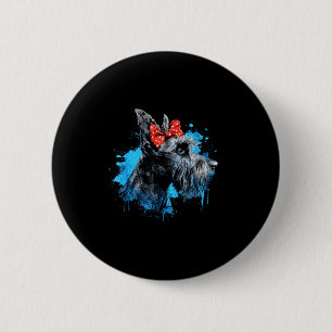 Funny schnauzer design for dog lovers mother's day 6 cm round badge