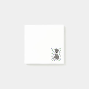 Funny Schnauzer Dog and Paw Prints Art Post-it Notes
