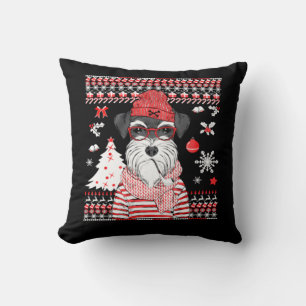 Funny Schnauzer Dog Christmas Gift Cushion