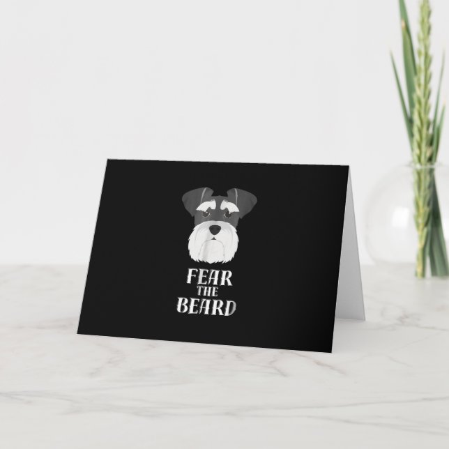 funny schnauzer fear  beard gift holiday card (Front)