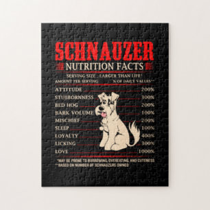 Funny Schnauzer   Schnauzer Butrition Facts Jigsaw Puzzle