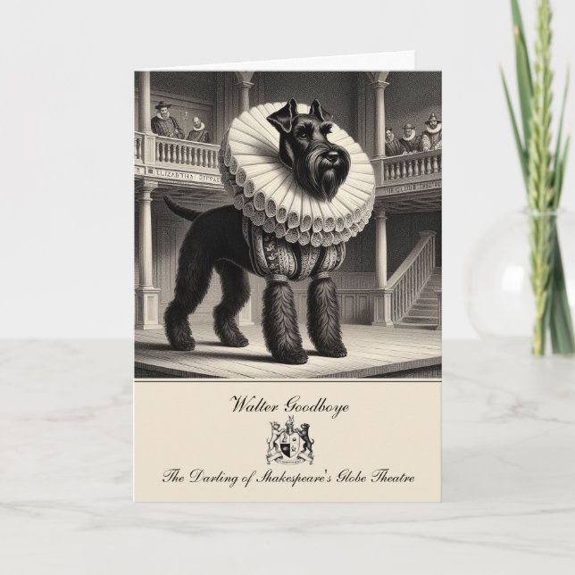 Funny Schnauzer Shakespeare Folded Greeting Card (Front)