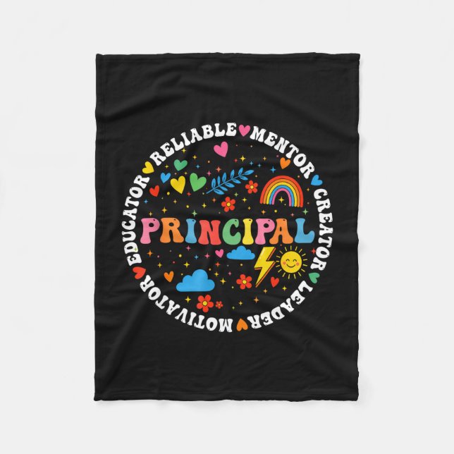 Funny school assistant principal back to school fleece blanket (Front)