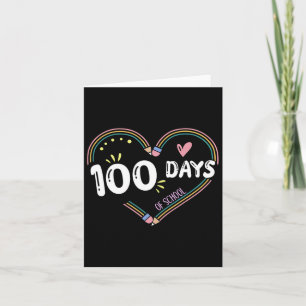 Funny School Boys Girls Kids 100 Days Of School Te Card