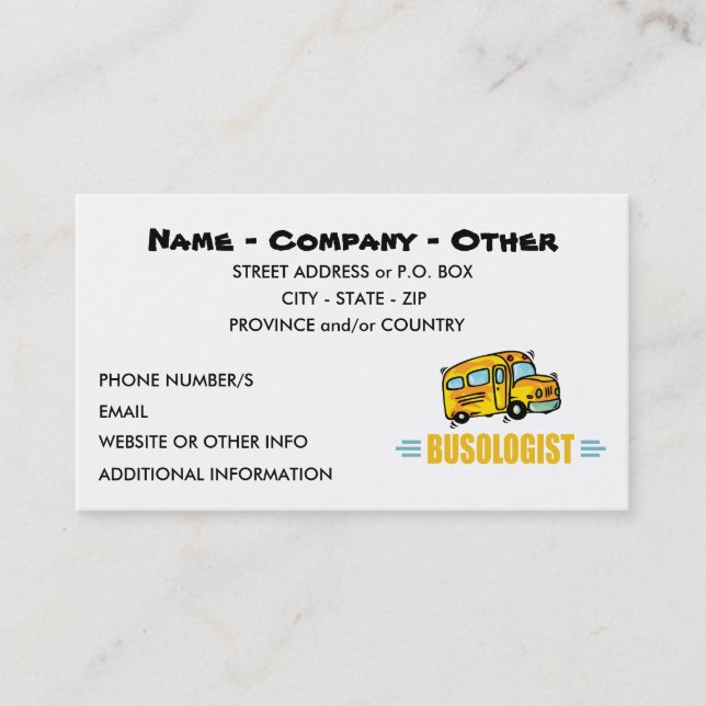 Funny School Bus Business Card (Front)