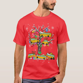 Funny School Bus Christmas Tree Bus Drivers Xmas M T-Shirt