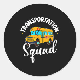 Funny School Bus Driver Back To School Transportat Classic Round Sticker