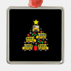 funny school bus driver christmas tree ornament
