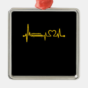 funny school bus driver gift  love school bus metal ornament