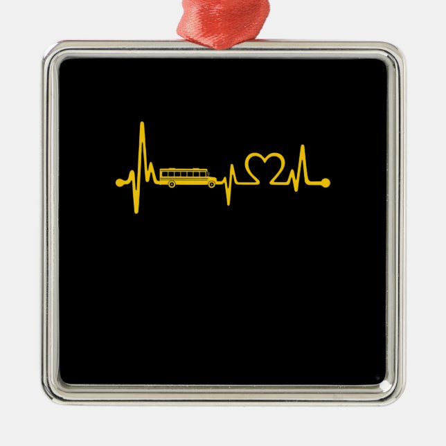 funny school bus driver gift  love school bus metal ornament (Front)