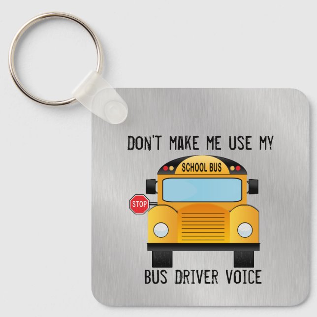 Funny School Bus Driver Key Ring (Front)