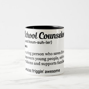 Funny School Counsellor Definition Two-Tone Coffee Mug