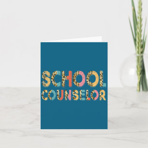 Funny School Counselor Teacher Leopard School Coun Card