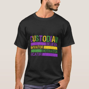 Funny School Custodian Mardi Gras Festival Party M T-Shirt