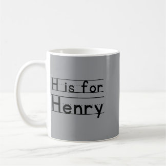 Funny School Kid Name H Is For Henry Funny Prek Coffee Mug
