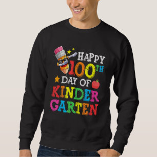 Funny School Kids Dab Crayon Happy 100th Day Of Ki Sweatshirt
