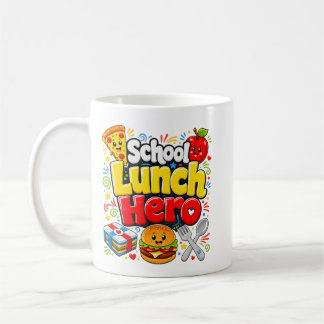 Funny School Lunch Hero Cafeteria Worker Kids Food Coffee Mug