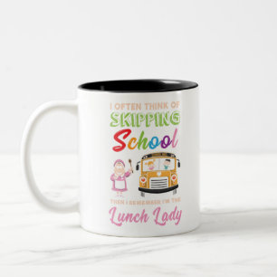 Funny School Lunch Lady Gift Two-Tone Coffee Mug