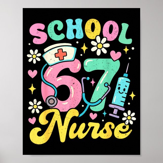 Funny School Nurse 67 Cute Medical Meme Design  Poster (Front)