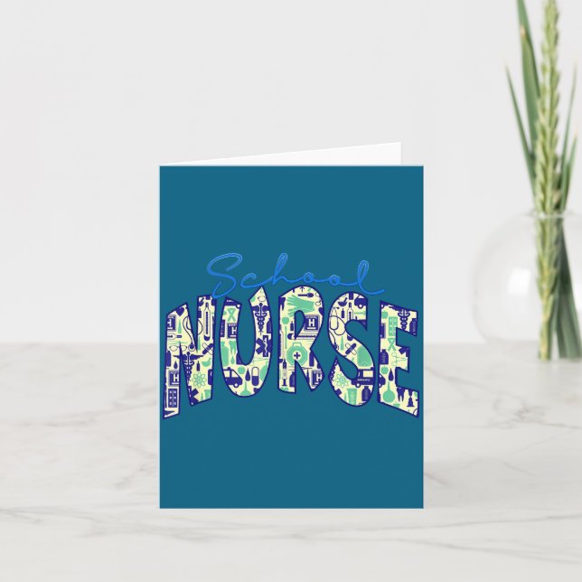 Funny School Nurse Nursing Student Design Card (Front)