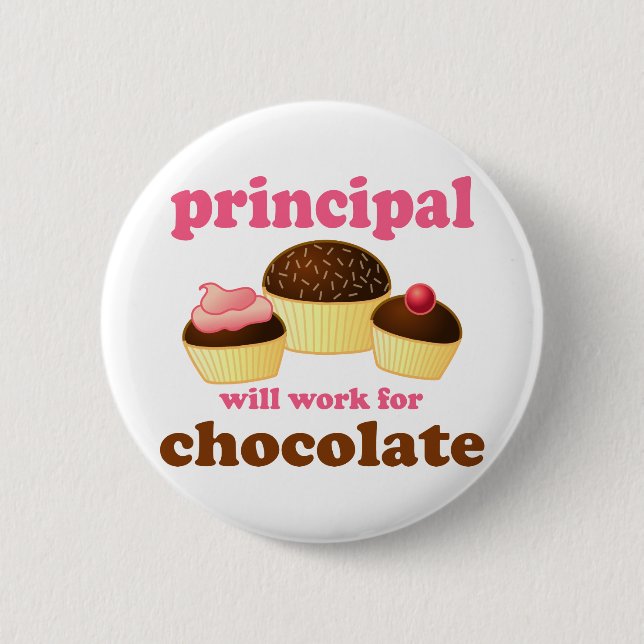 Funny School Principal Button (Front)