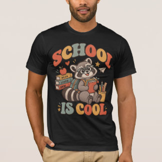 Funny School Racoon T-Shirt – Vintage Student Fun