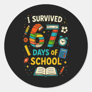 Funny School Six Seven Meme Student Teacher Joke 6 Classic Round Sticker